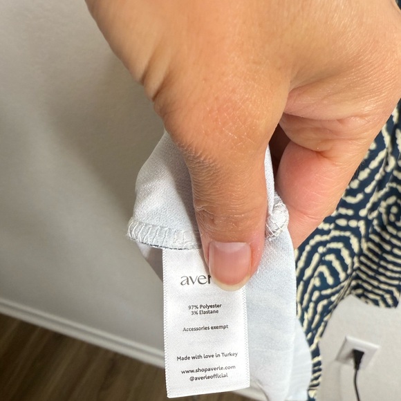 Averie DILLA PLEATED MIDI DRESS Blue/Cream Sz XL - Picture 8 of 11